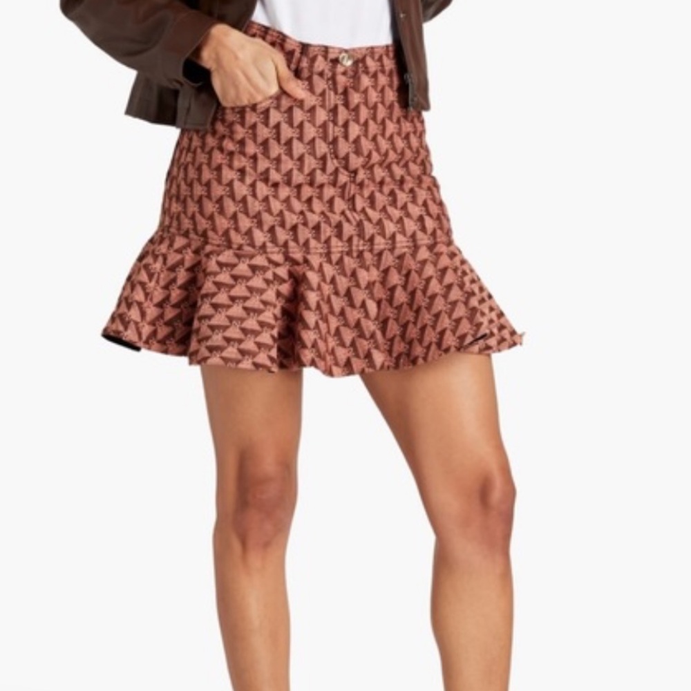 Sandro Pauline flounce hem cotton blend Skirt NWT size 38
